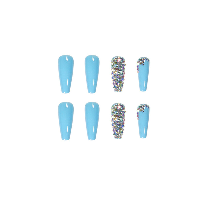 Artful Stiletto Nails with Radiant Rhinestone Accent Kalsten