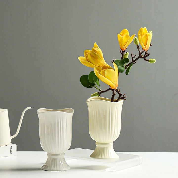 Elegant Woven Ceramic Flower Vase