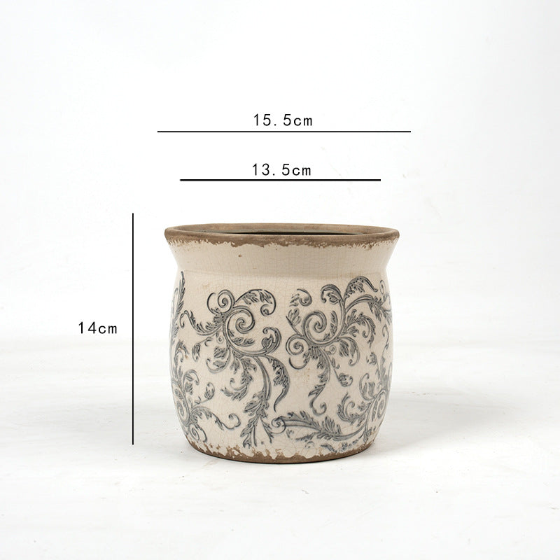 Decorative ceramic plant container with artistic design Kalsten