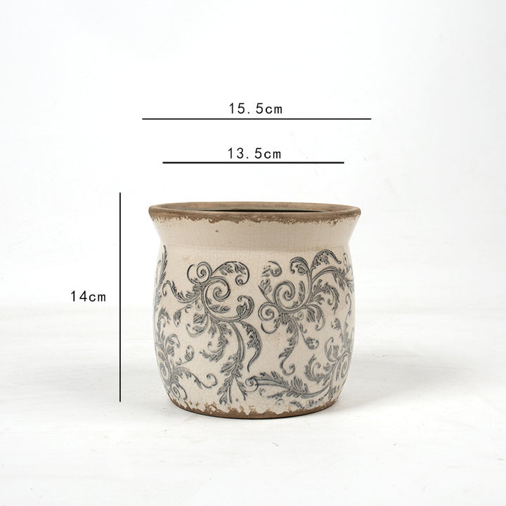 Decorative ceramic plant container with artistic design Kalsten