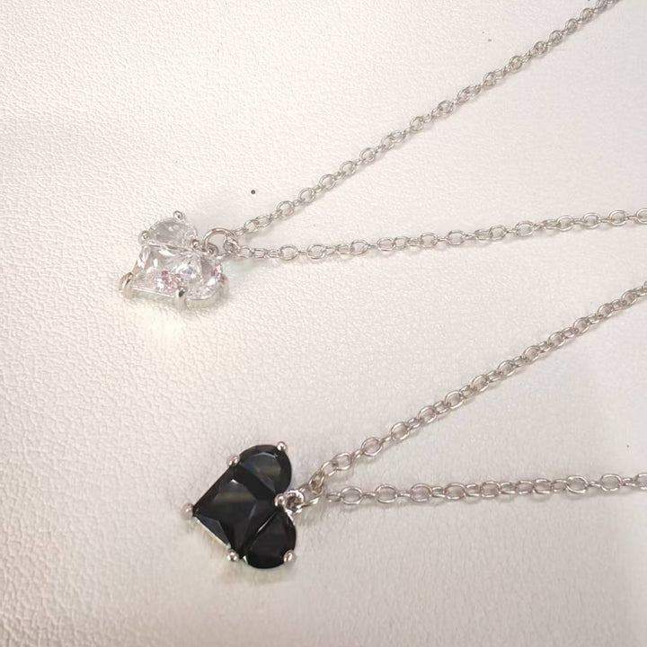 Heart-Shaped Crystal Pendant Necklace Kalsten