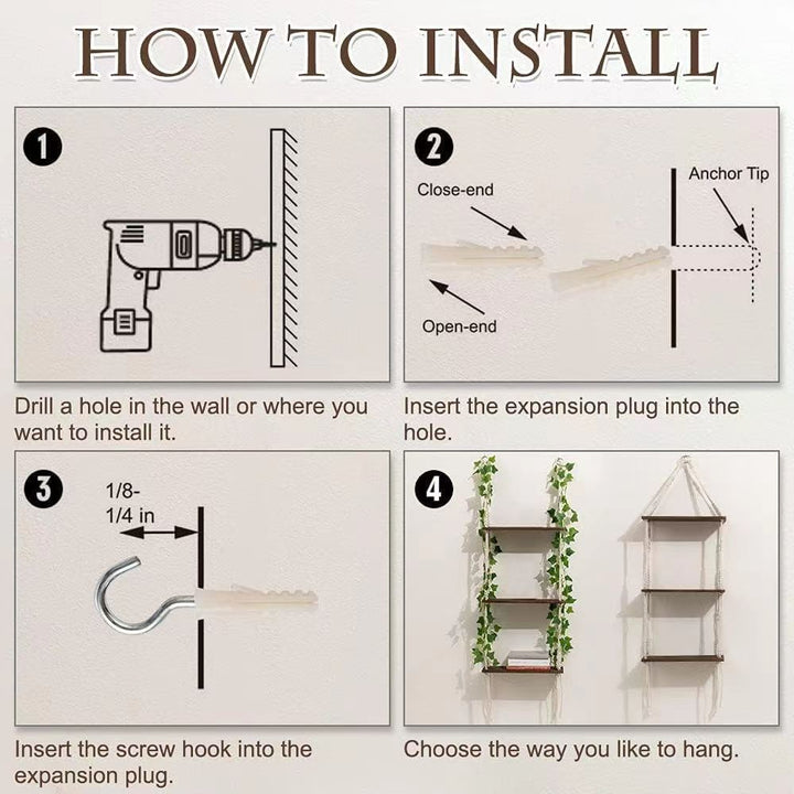 Adjustable Macramé Hanging Shelf