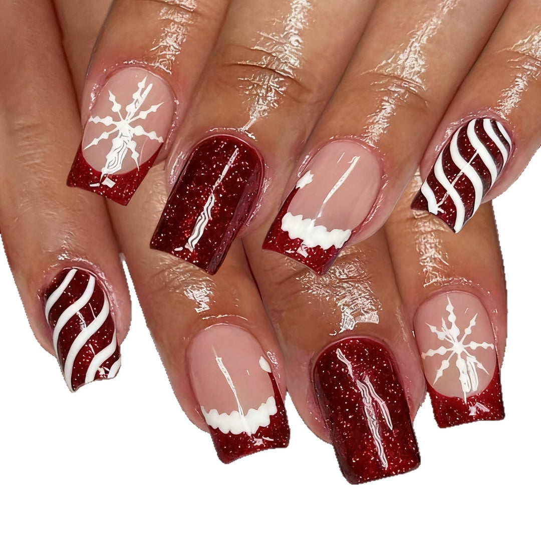 Decorative Glittery Winter Nail Art Enhancements Kalsten