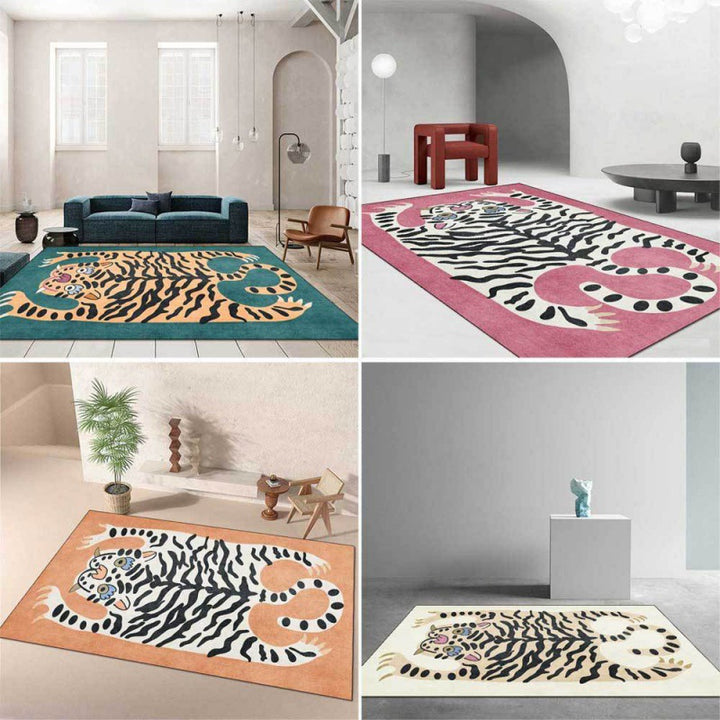 Playful Tiger Themed Area Rug
