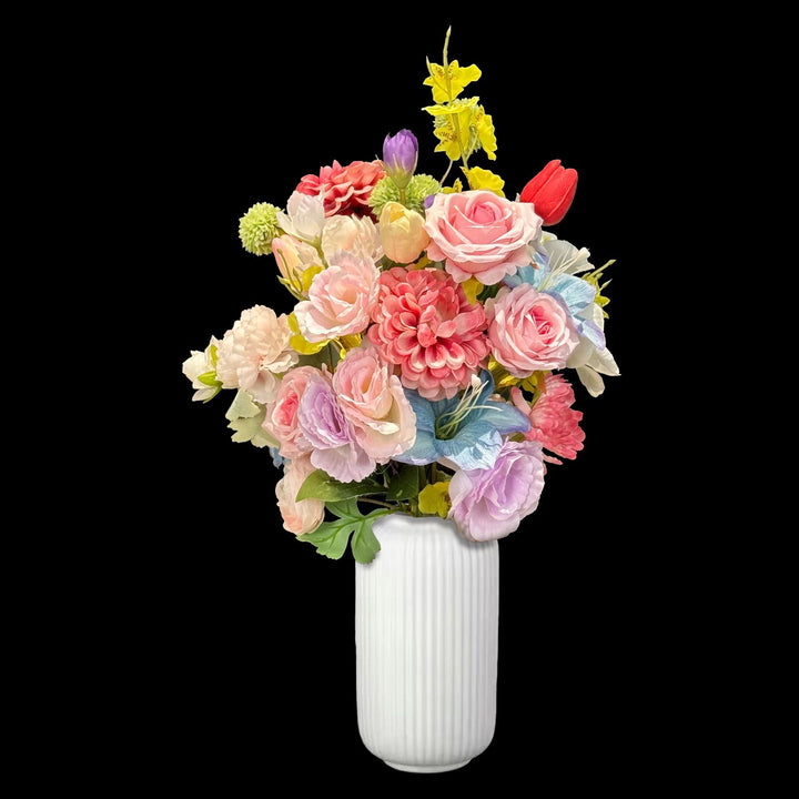 Lifelike Multi-Bloom Floral Bouquet