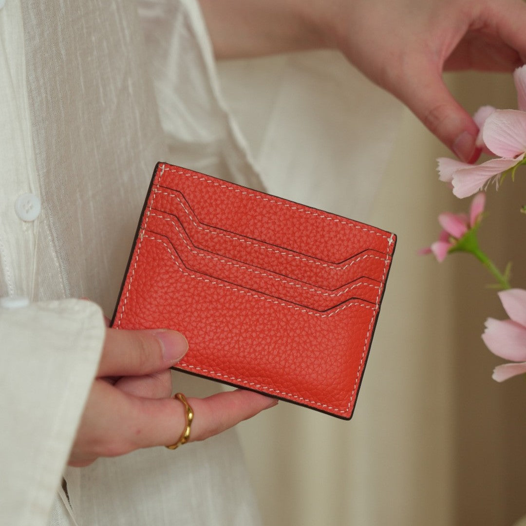 Textured Leather Card Holder
