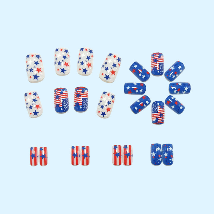 Artificial nails with patriotic star design Kalsten