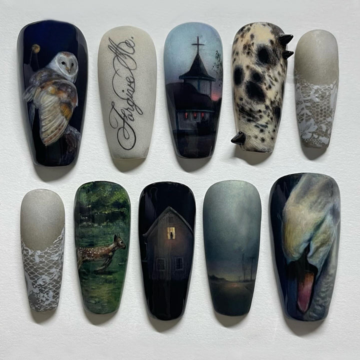Artificial Nails with Artistic Designs Kalsten