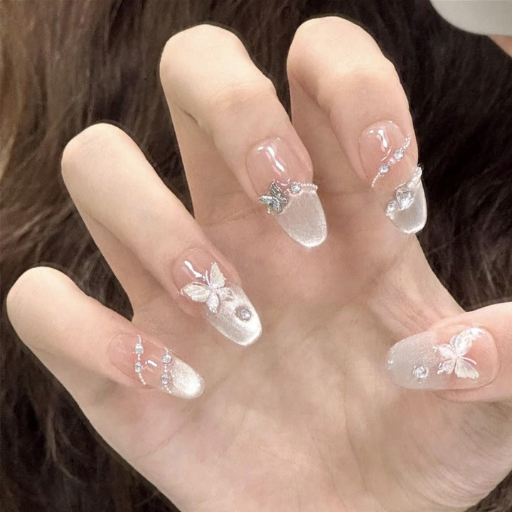Artificial nail set with elegant tips and crystal accents Kalsten