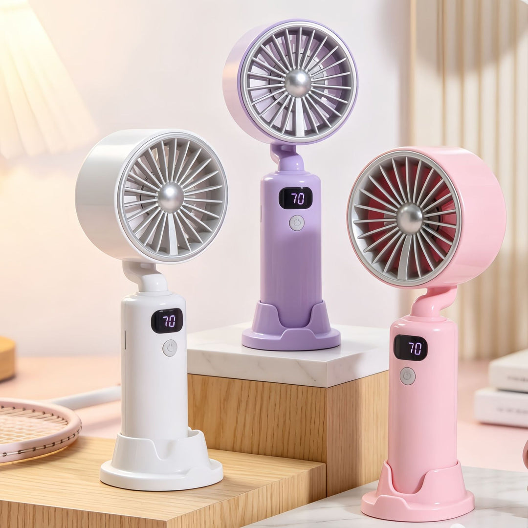 Women's Portable Table Fan with Digital Speed Display Kalsten