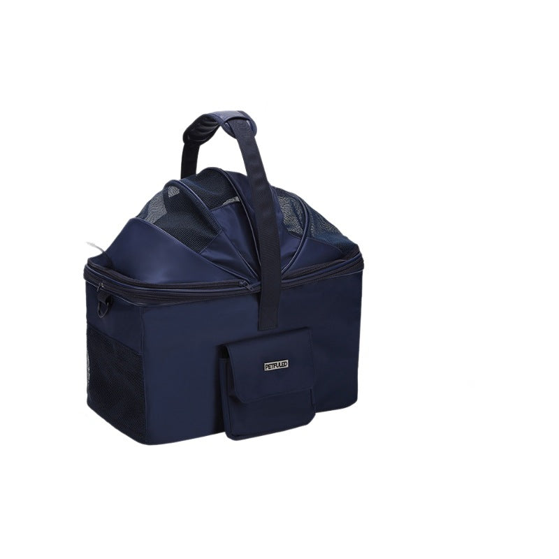 collapsible ventilated soft-sided pet carrier tote with reinforced base and detachable shoulder strap Kalsten
