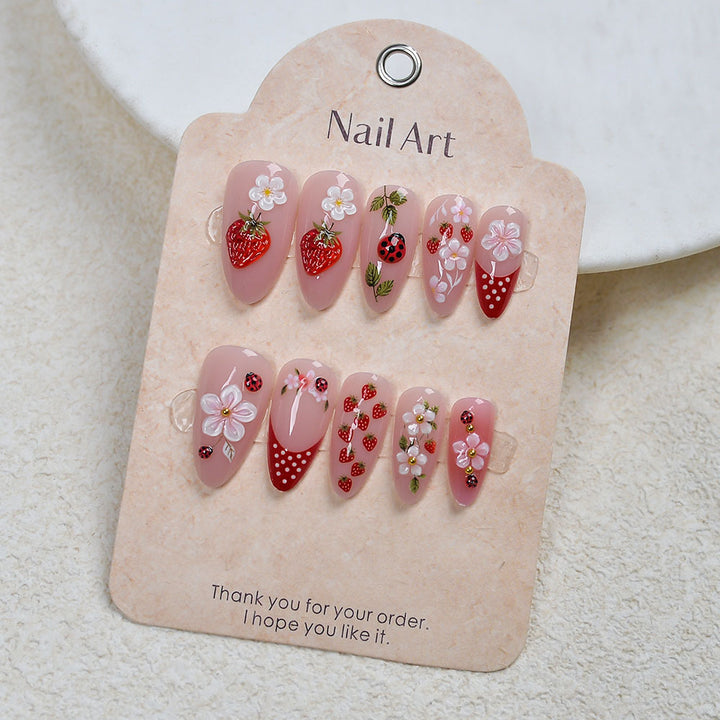 Whimsical Strawberry-Themed Press-On Nails Kalsten