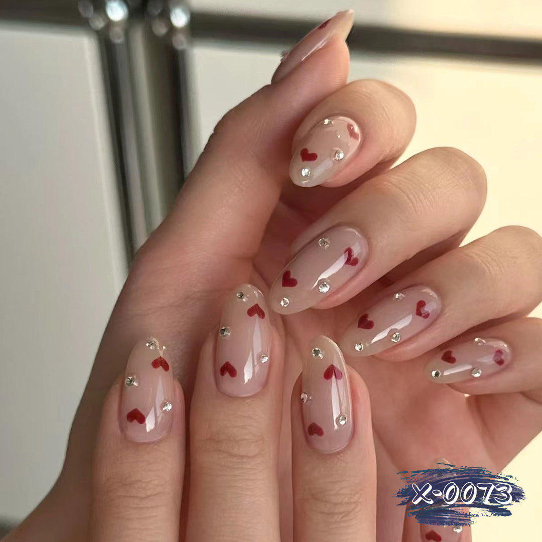 Love-Themed Acrylic Nail Art Design