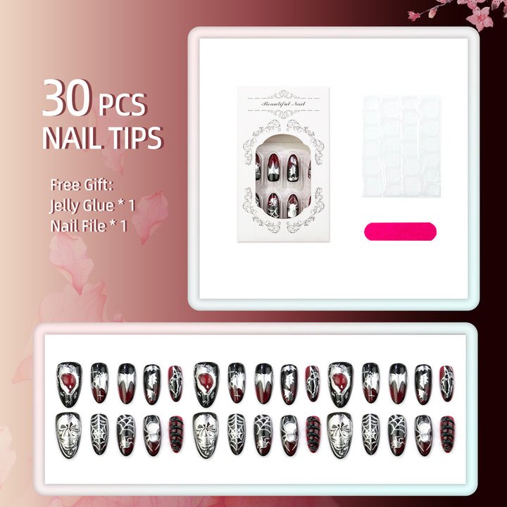 Spooky Gothic Press-On Nail Art Collection