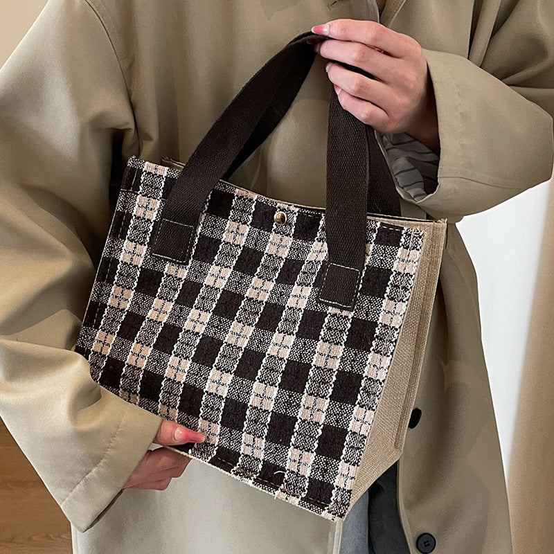 Checked Tote Bag