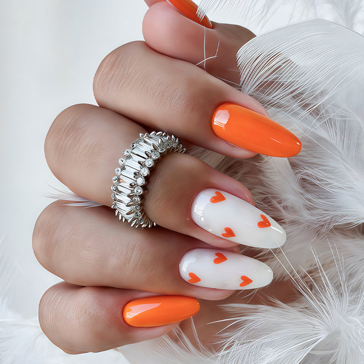 Stylish Heart-Embellished Press-On Nail Art Kalsten