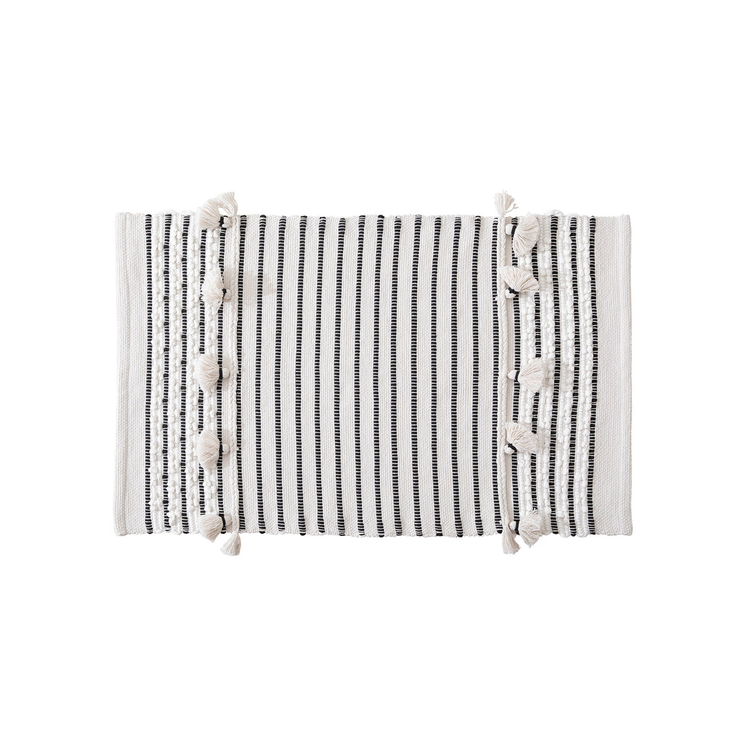 Woven runner with striped pattern, tassels and flat cotton structure Kalsten