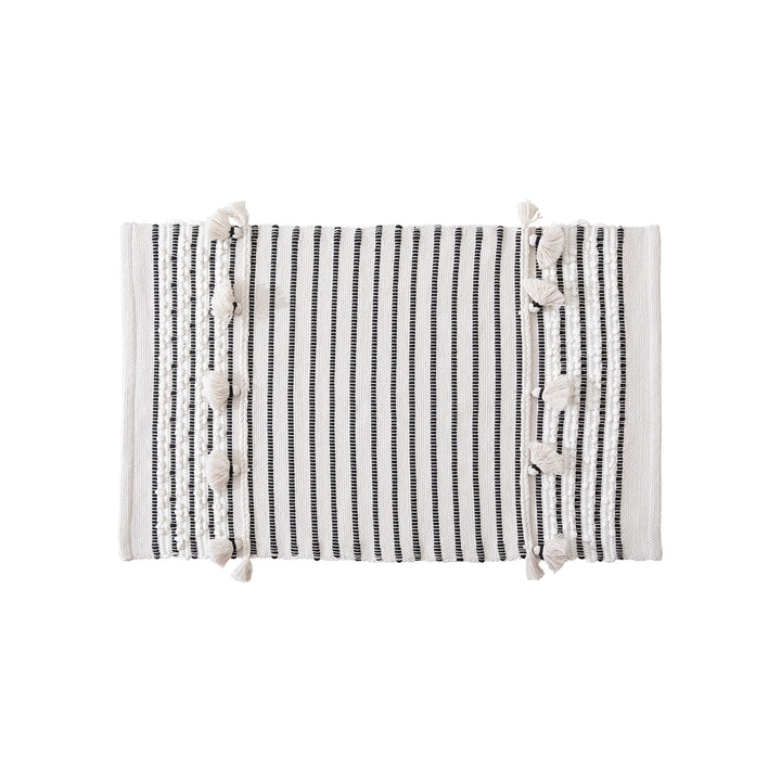 Woven runner with striped pattern, tassels and flat cotton structure Kalsten