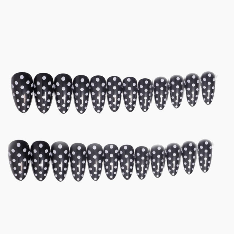 Artistic Almond-Shaped Press-On Nail Set with Polka Dot Design Kalsten