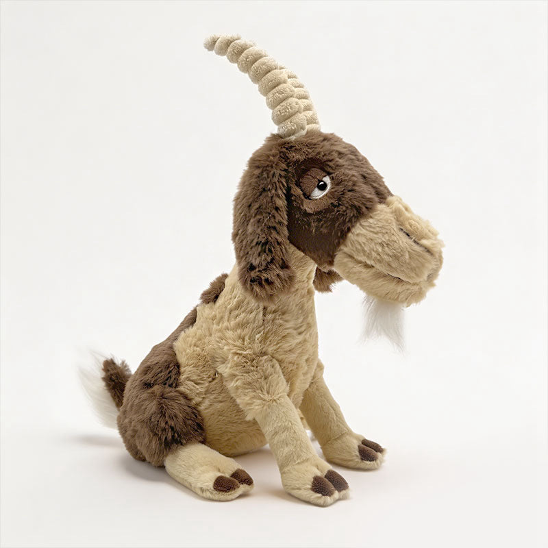 Plush Realistic Horned Mountain Goat Stuffed Animal with Soft Fur Kalsten