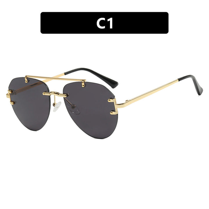 Women modern pilot sunglasses with gradient lenses and slim metal frame Kalsten