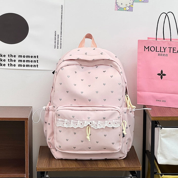 Playful Heart Patterned Backpack