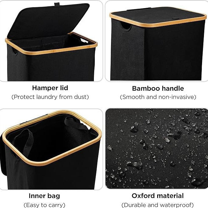 Practical laundry basket with lid Kalsten