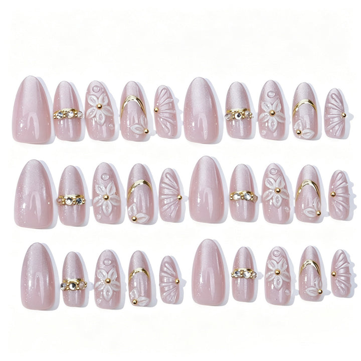 Artistic Floral Acrylic Press-On Nails Kalsten