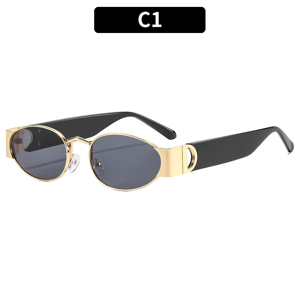 Retro Chic Oval Frame Sunglasses