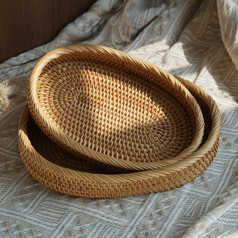 Oval storage basket made of handwoven material Kalsten