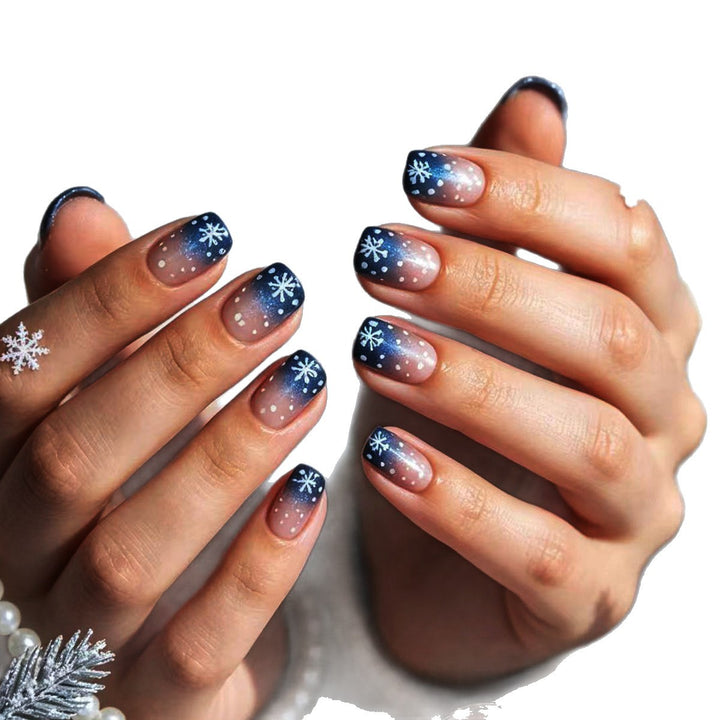 Artificial nails with winter snow crystal design Kalsten