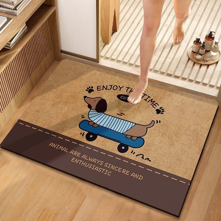 Cute Dog-Themed Plush Bath Mat