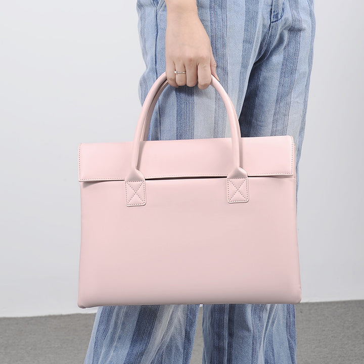 Elegant Structured Leather Office Tote Bag Kalsten