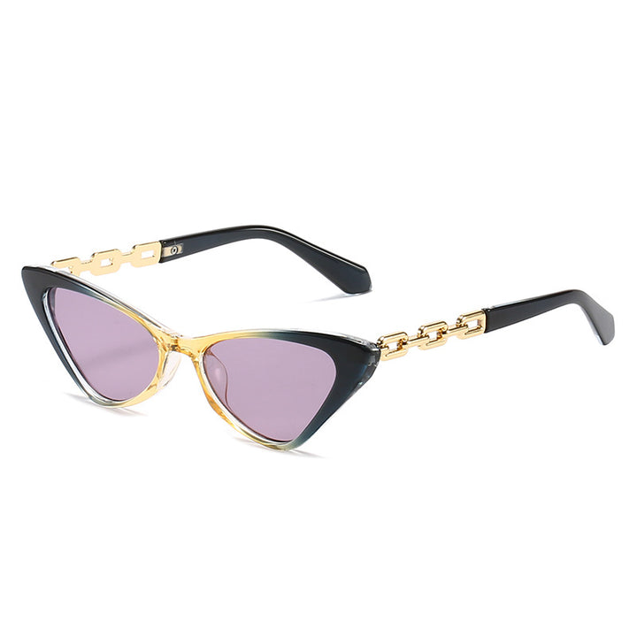 Women Cat-Eye Sunglasses with Stylish Chain Accents Kalsten