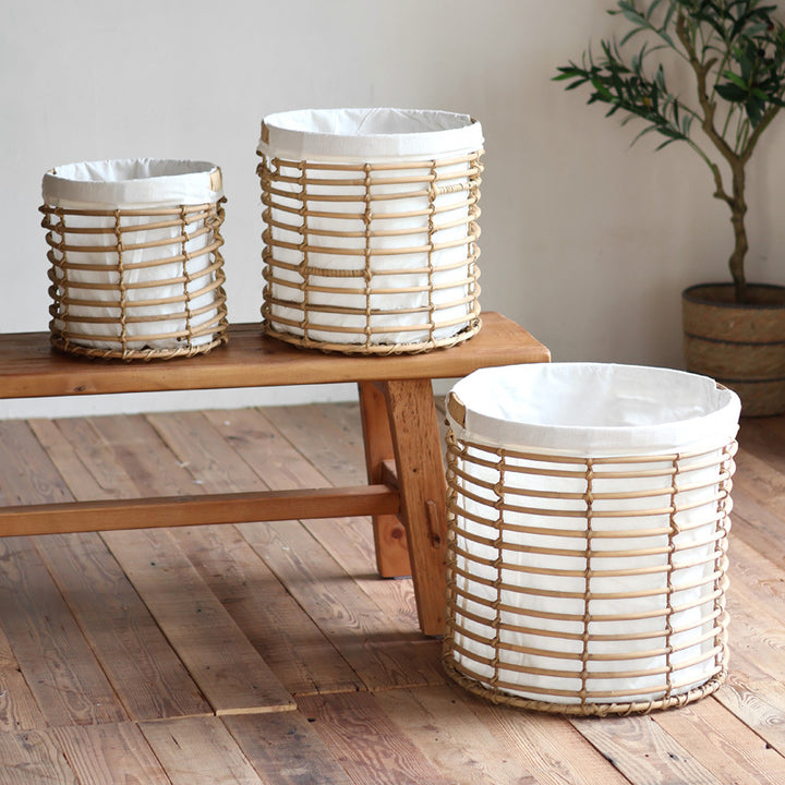Decorative storage basket with fabric lining Kalsten