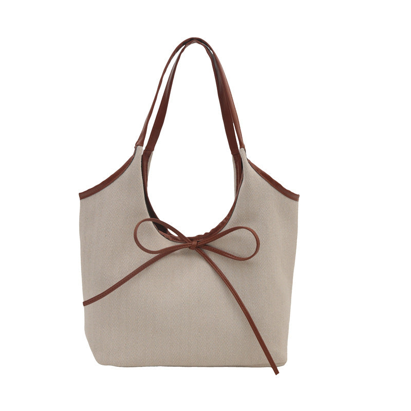 Chic Bow-Detail Shopping Tote