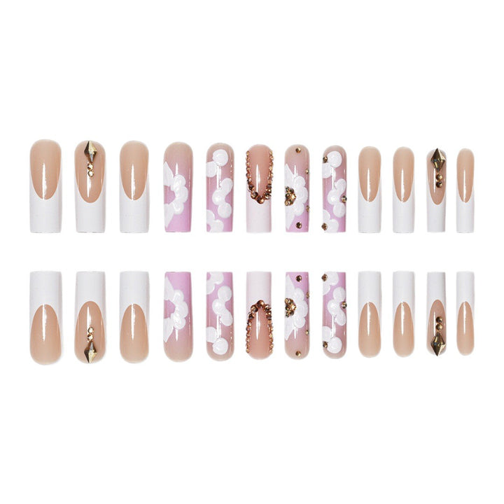 Elegant 3D Floral Press-On Nail Art Kalsten