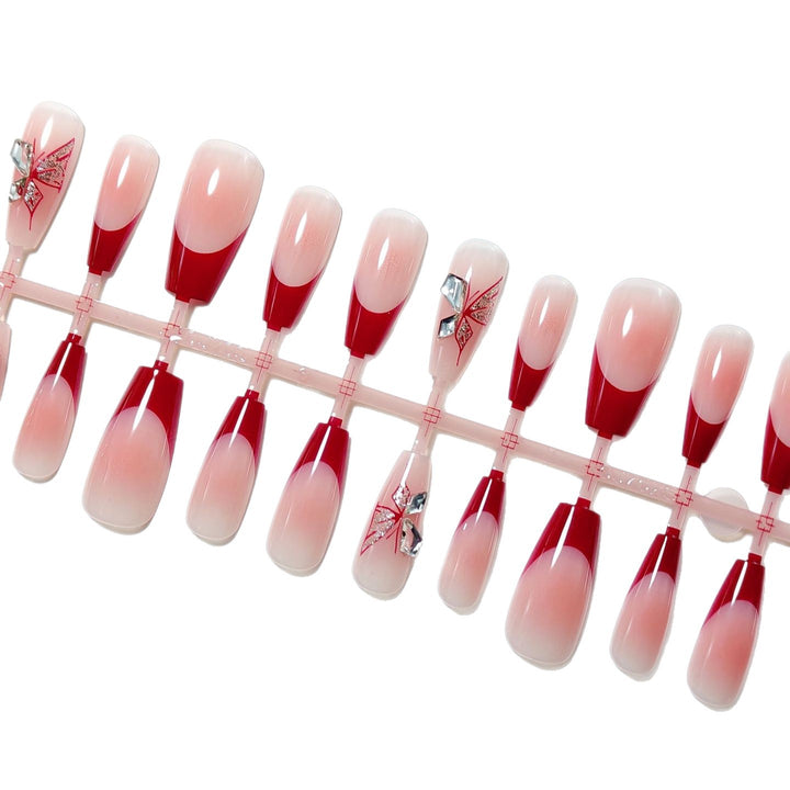 Artificial nails with elegant floral design and glitter accents Kalsten