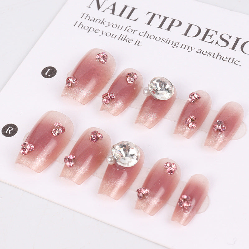 Rhinestone-Embellished Press-On Nail Art Set Kalsten