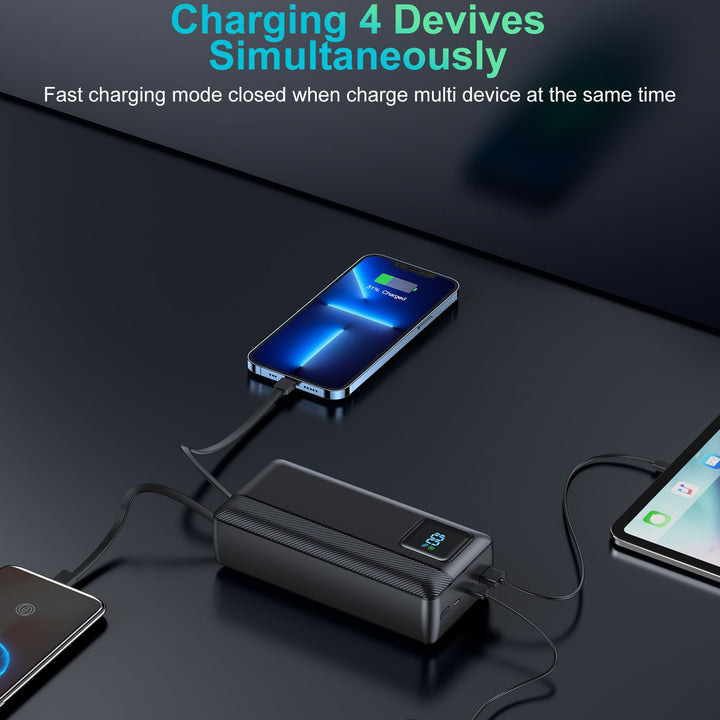 Powerbank with Integrated Charging Cable and LED Display Kalsten