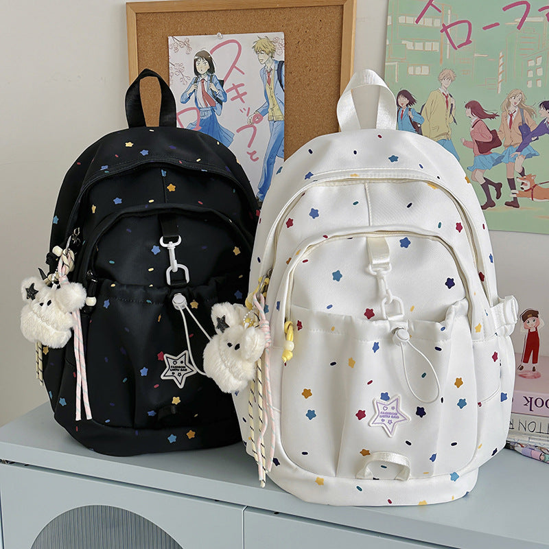 Backpack with Colorful Star Pattern and Versatile Compartments Kalsten