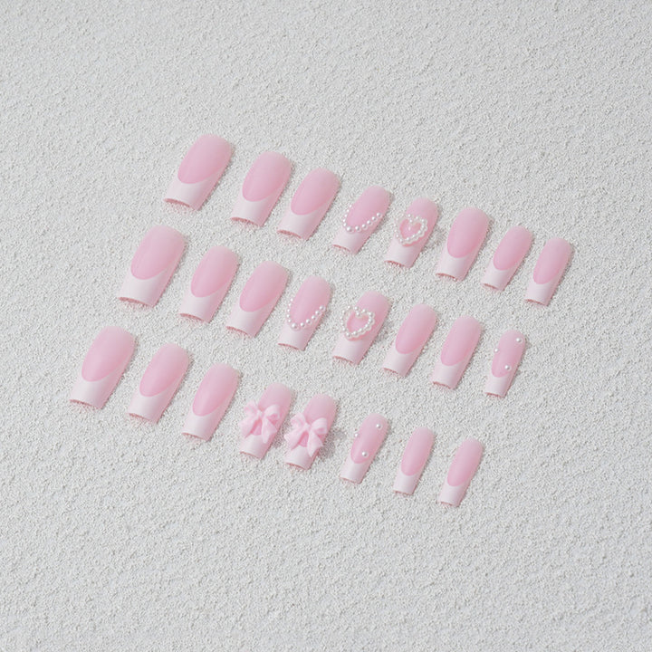 Artificial nail set with 3D bows and pearl accents Kalsten