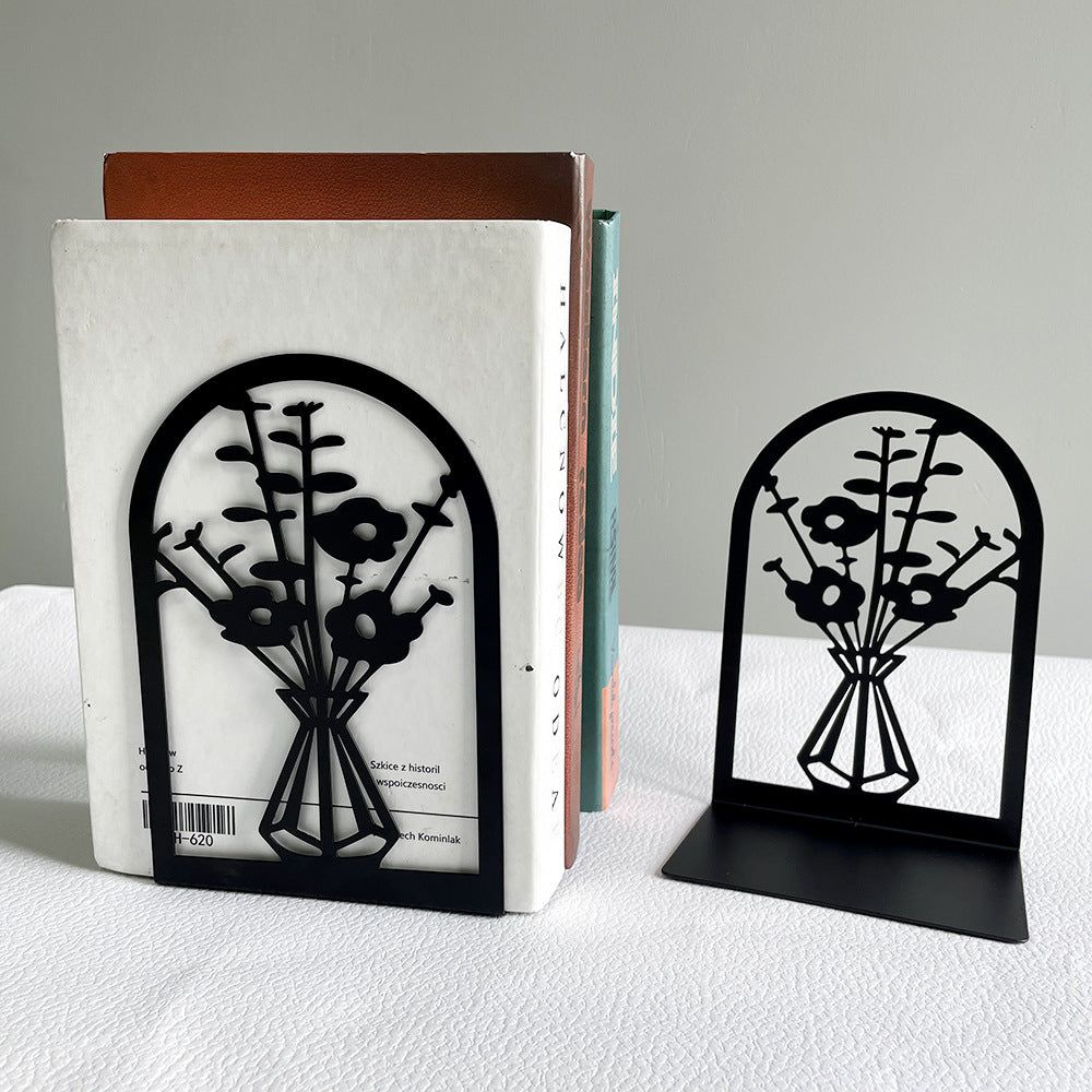 Decorative Floral Metal Bookends