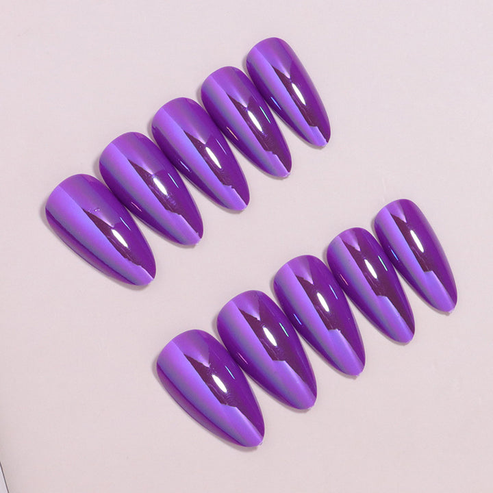 Glossy Press-On Nails Set with Iridescent Finish Kalsten
