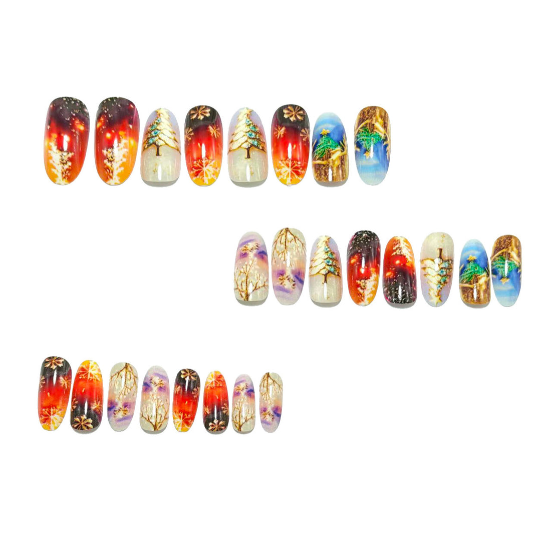 Artificial Nails in Creative Christmas Design Kalsten