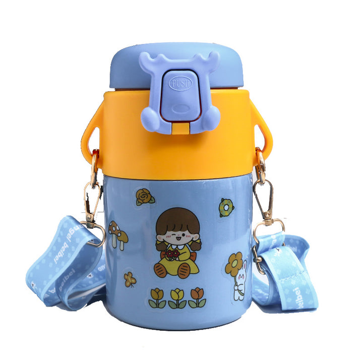 Women's Insulated Bottle with Cute Design and Practical Carry Strap Kalsten