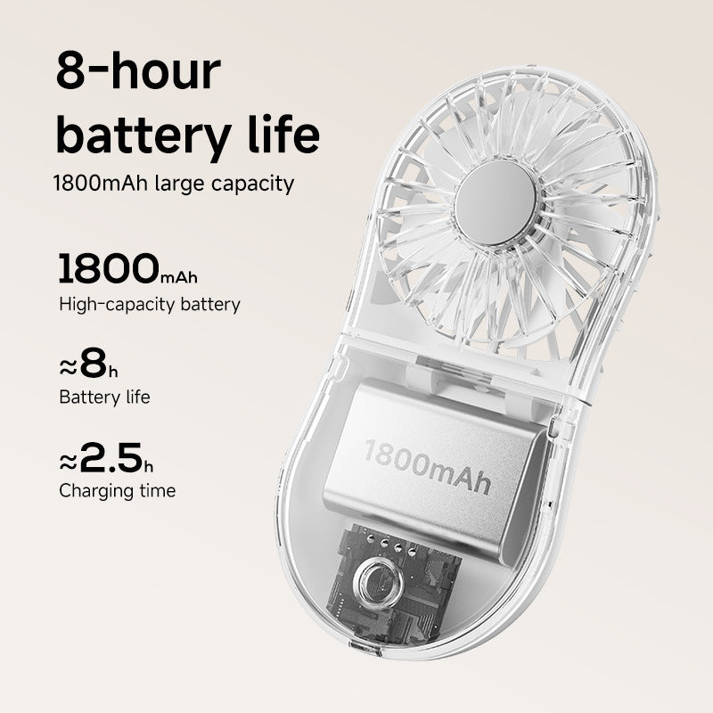 Unisex Portable Rechargeable Handheld Fan with Mirror Kalsten