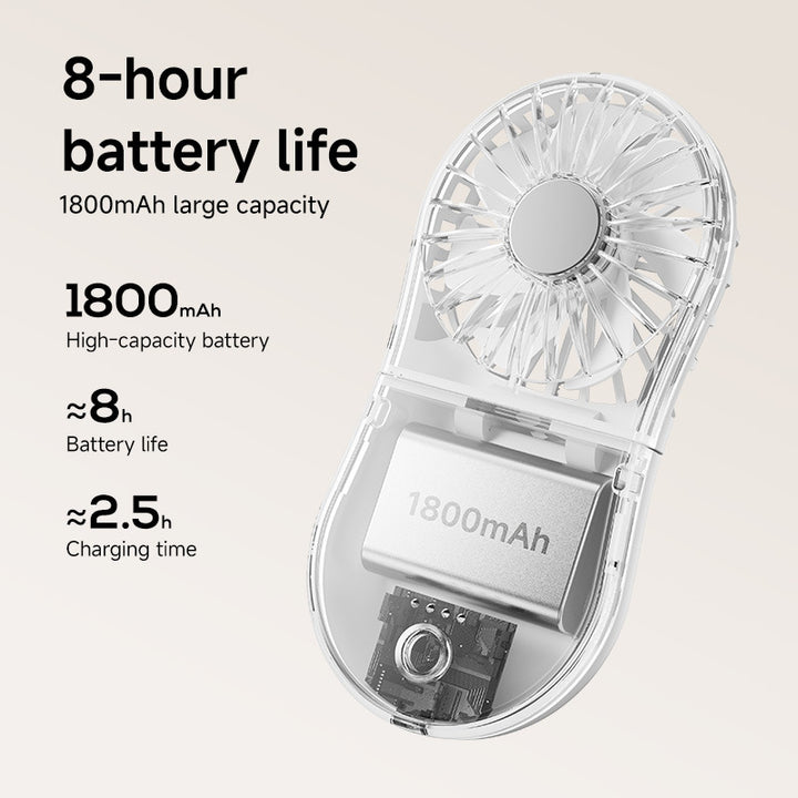 Unisex Portable Rechargeable Handheld Fan with Mirror Kalsten