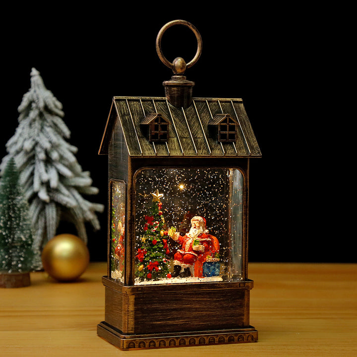 Nostalgic Christmas lantern with movable large Santa Claus Kalsten