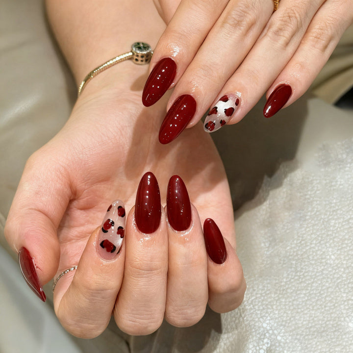 Artistic Red Press-On Nail Tips Kalsten